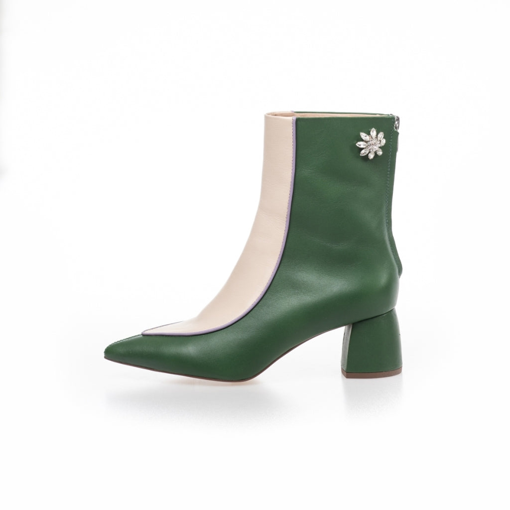 COPENHAGEN SHOES VIBES OF FASHION / Copenhagenshoes by Josefine Valentin Boots 2232 OFF WHITE GREEN (PURPLE)