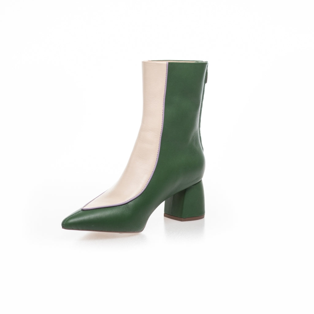 COPENHAGEN SHOES VIBES OF FASHION / Copenhagenshoes by Josefine Valentin Boots 2232 OFF WHITE GREEN (PURPLE)