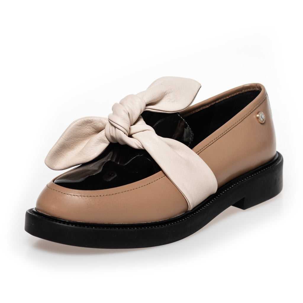 COPENHAGEN SHOES WILL YOU WALK - PATENT Loafers 0025 LT. BROWN / BLACK / NUDE
