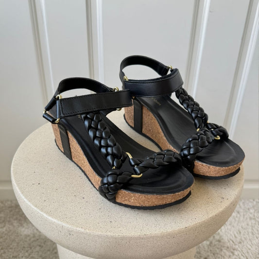 COPENHAGEN SHOES WOVEN LADY Wedge sandals 0001 BLACK