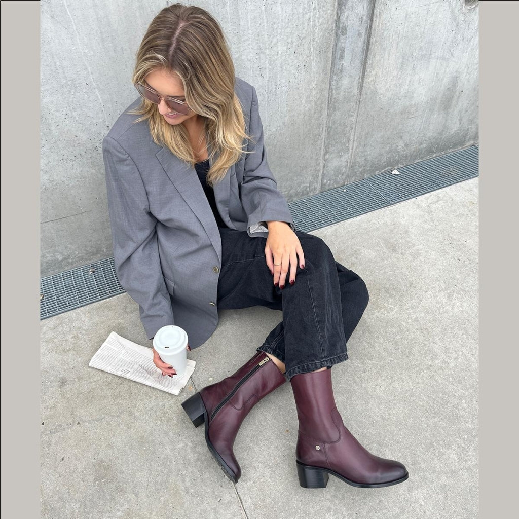 はら Bordeaux Leather Boots 27 YOUR VIBE BORDEAUX - BORDEAUX – Copenhagenshoes.com