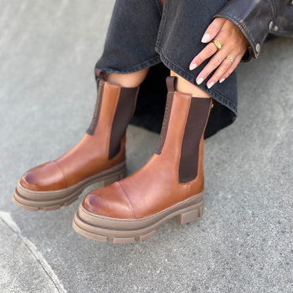 COPENHAGEN SHOES YOU AND ME MID Boots 0241 COGNAC