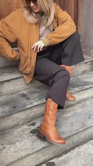 COPENHAGEN SHOES MY GOOD VIBES Long boot 0241 COGNAC