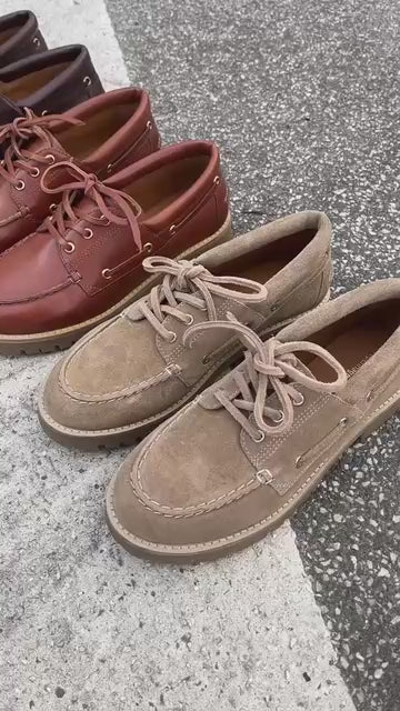 COPENHAGEN SHOES THE WALK LEATHER Boat Shoe 0018 DK BROWN