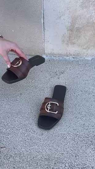 COPENHAGEN SHOES KISS Slippers 0012 BROWN