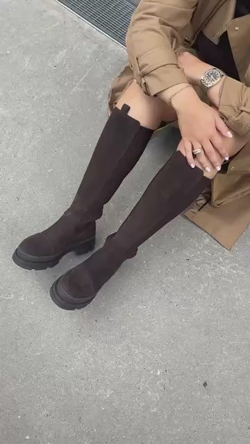 COPENHAGEN SHOES FOLLOW ME AND MORE S. Long boot 004 Dark brown
