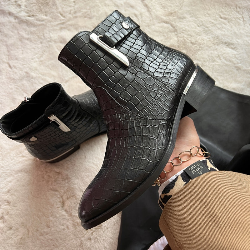 COPENHAGEN SHOES ALLISA Crocco 22 Boot 001 Black