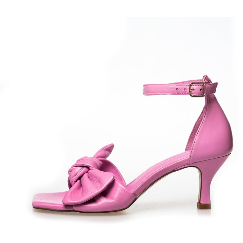 Pink hot sale leather heels