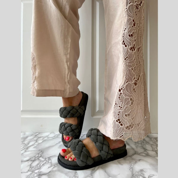 COPENHAGEN SHOES FASHIONISTA SUEDE 22 Slippers 1434 CHARCOAL