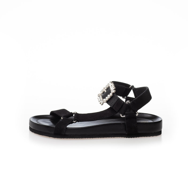 COPENHAGEN SHOES SIMILI AND DIAMONDS SUEDE Sandal 0001 BLACK