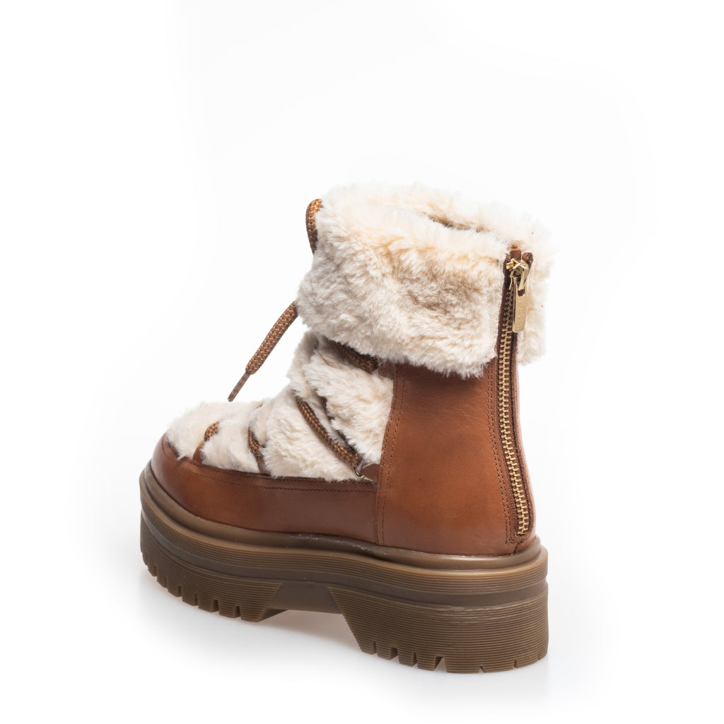 COPENHAGEN SHOES SNOW BY SNOW 22 LOW Boots 2229 COGNAC OFF-WHITE