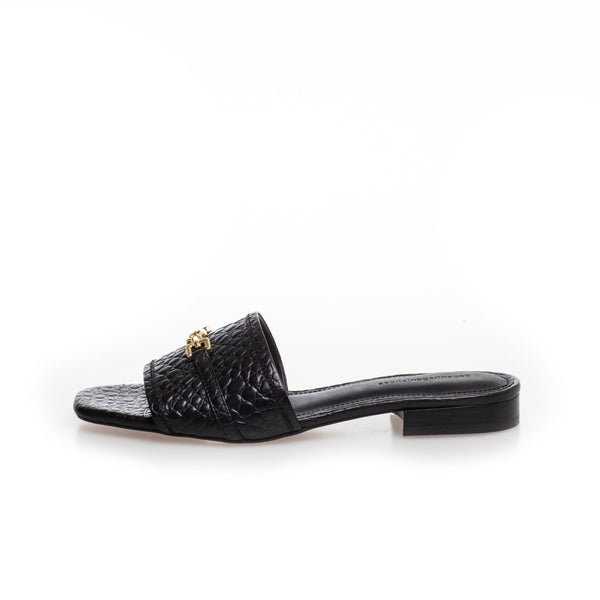 COPENHAGEN SHOES SUNSHINE GIRLS CROCO Slippers 0001 BLACK