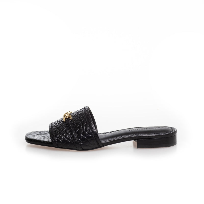 COPENHAGEN SHOES SUNSHINE GIRLS CROCO Slippers 0001 BLACK